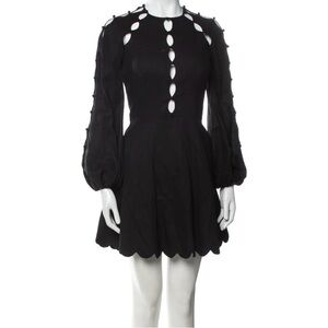 Zimmermann Black Long Sleeve Dress with Cutout Design